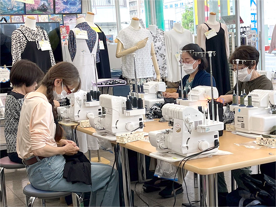 クラフトハートトーカイ静岡池田店のクライ・ムキ式ソーイングスクール 店内の様子